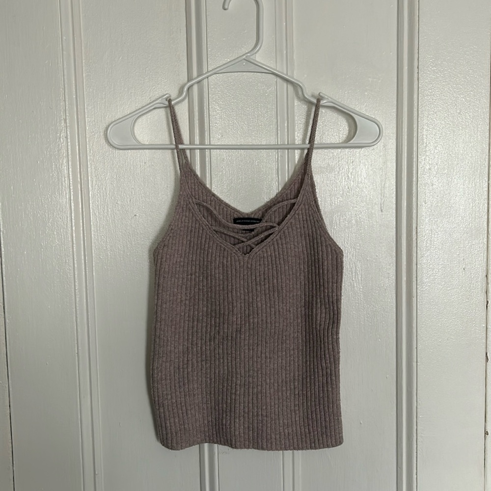 Light purple ribbed tank top. American Eagle.
